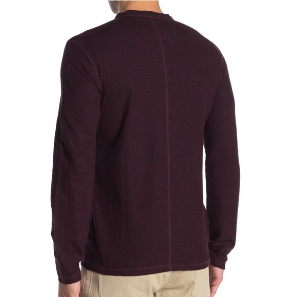 John Varvatos Wilmington LS Knit Henley Shirt Port - Picture 2 of 6